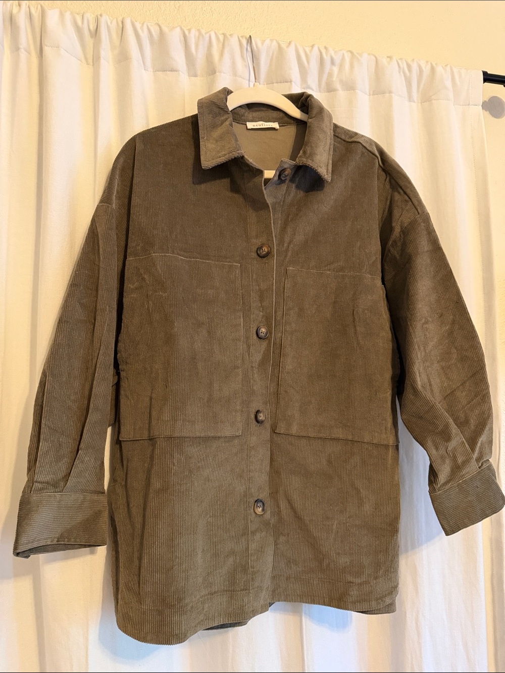 Neuflora Corduroy Utility Jacket in Olive Size S/M